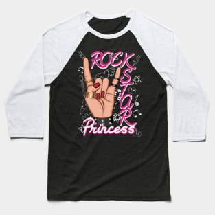 Electric Pink Rockstar Princes Baseball T-Shirt